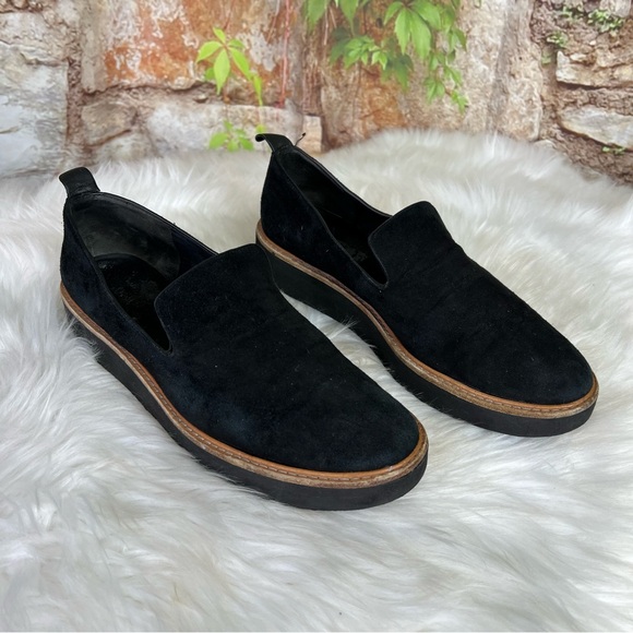 Vince Black Suede Crepe Sole Slip-On Loafers, 8 - Picture 8 of 11